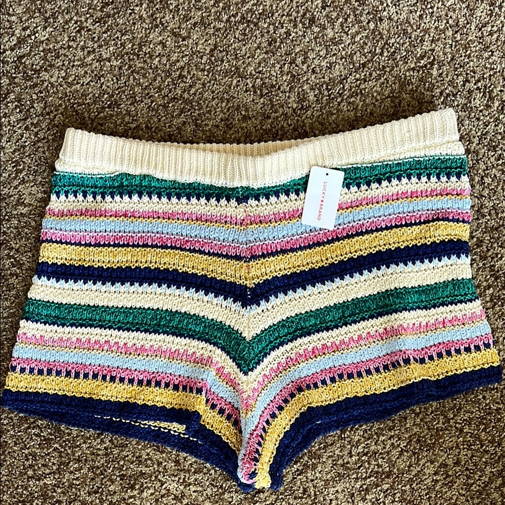 Lucky Brand Crochet Baja Shorts Size XL NWT
